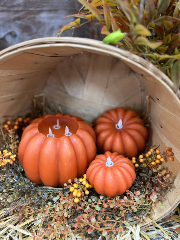 Pumpkin LED Flameless Candle Size: 6x5 in.