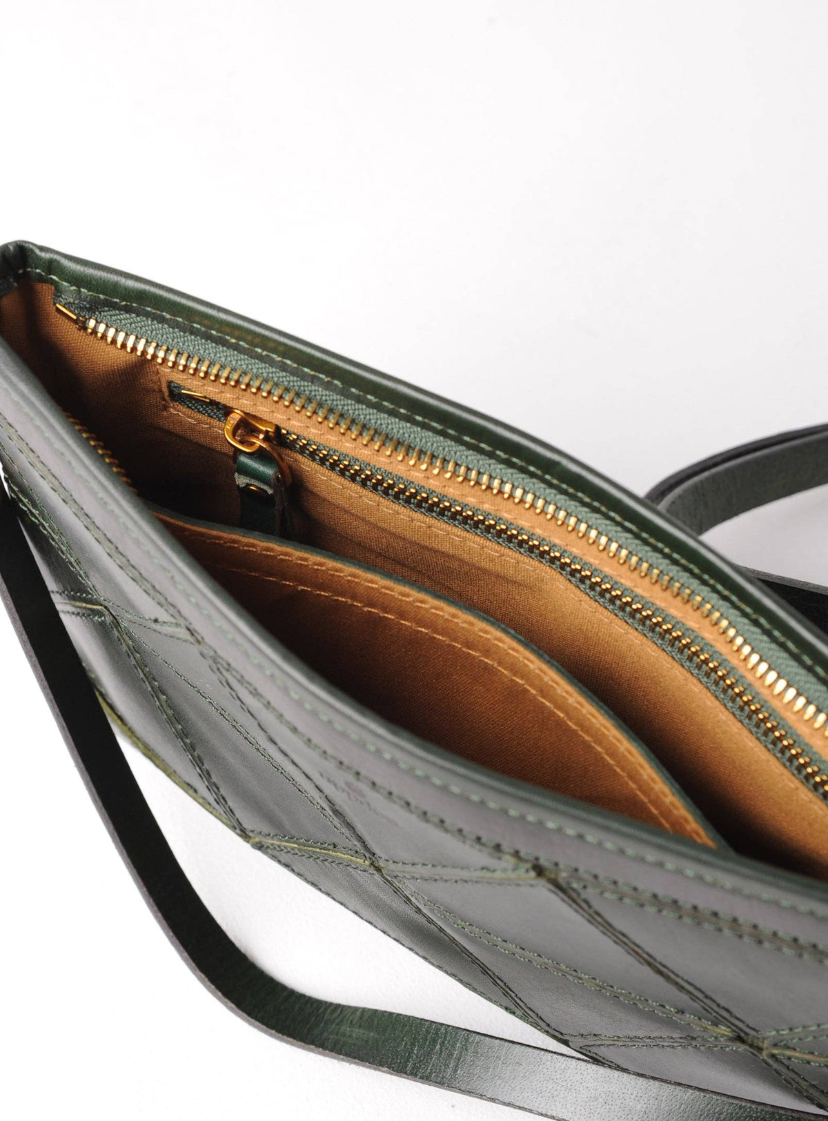 Uppdoo Origami Clutch / Crossbody Bag - Hunter Green