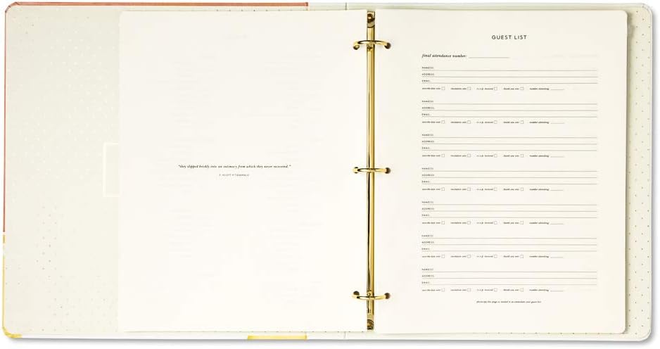 Kate Spade New York Blush Pink Bridal Wedding Planner Organizer Ring Binder, Miss to Mrs.