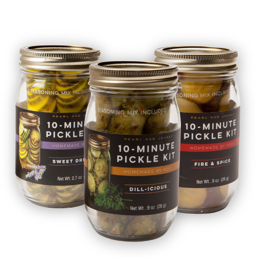 Pearl & Johnny 10-Minute Pickle Kit / Dill-icious, Fire & Spice, Sweet Dreams