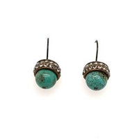 Rebel Designs Acorn Earrings - African Turquoise, Light Turquoise