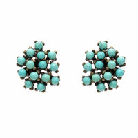 Rebel Designs New York Beaded Cluster Earring - African Turquoise, Light Turquoise