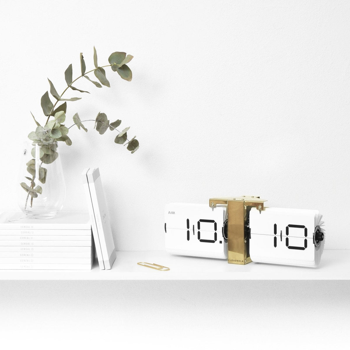 Cloudnola Flipping Out Wall / Desk Clock Gold & White
