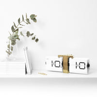 Cloudnola Flipping Out Wall / Desk Clock Gold & White