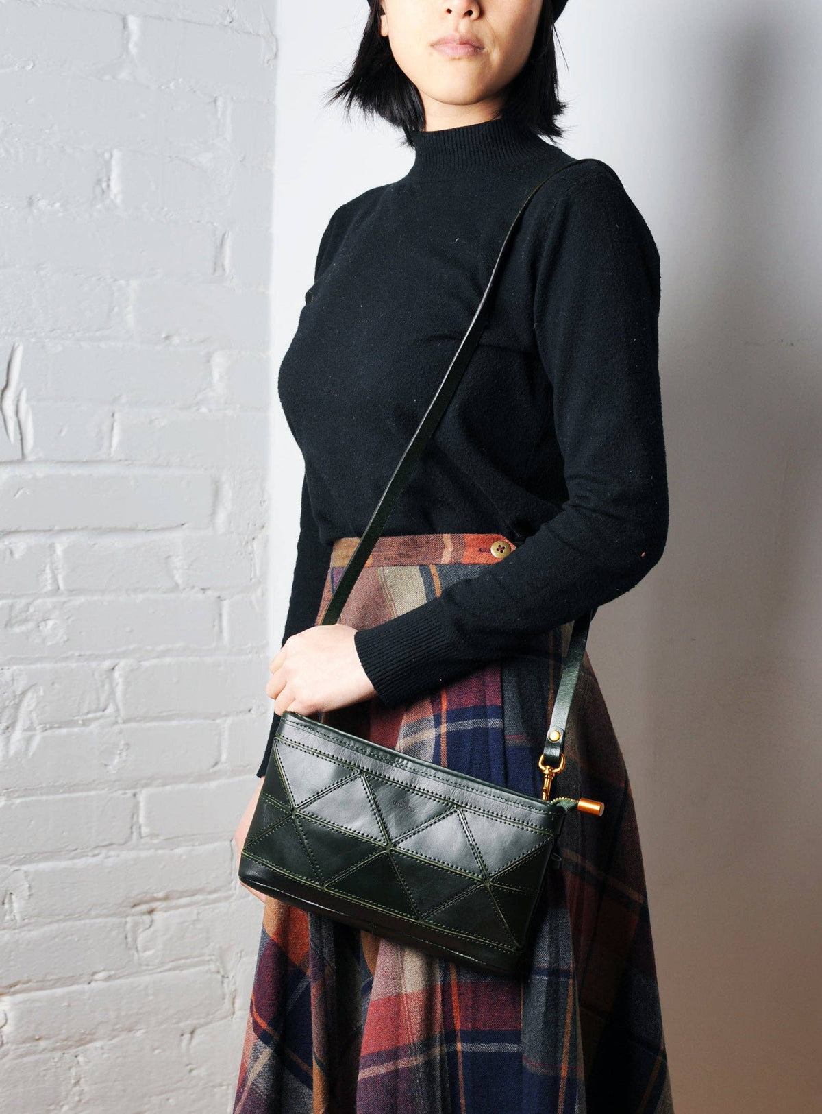 Uppdoo Origami Clutch / Crossbody Bag - Hunter Green