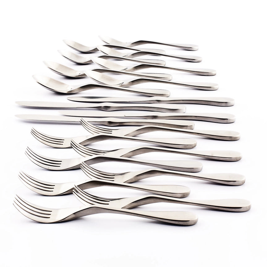 Knork Original Matte Stainless Steel Flatware 20 Piece Set, 18/0
