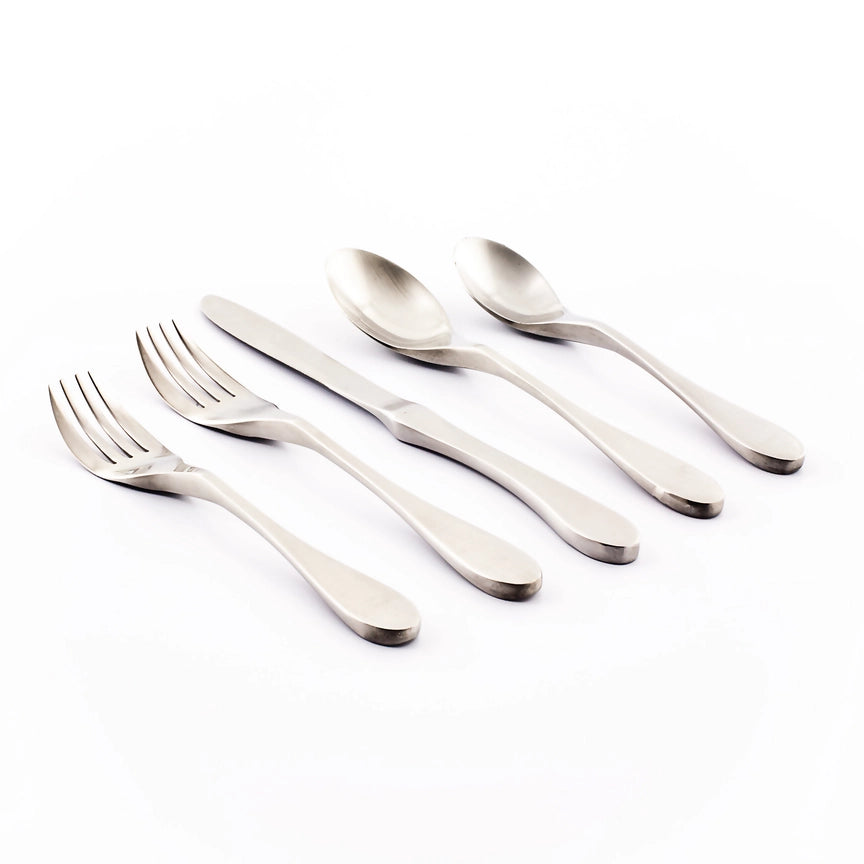 Knork Original Matte Stainless Steel Flatware 20 Piece Set, 18/0
