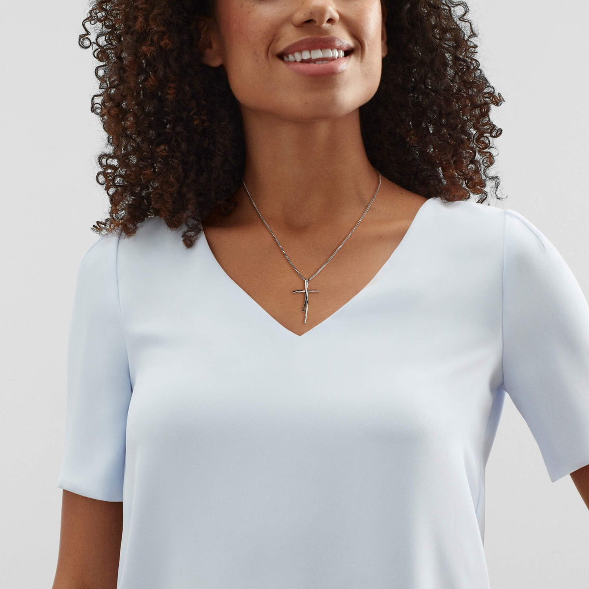 Silpada 'Organic Cross' Pendant Necklace in Sterling Silver