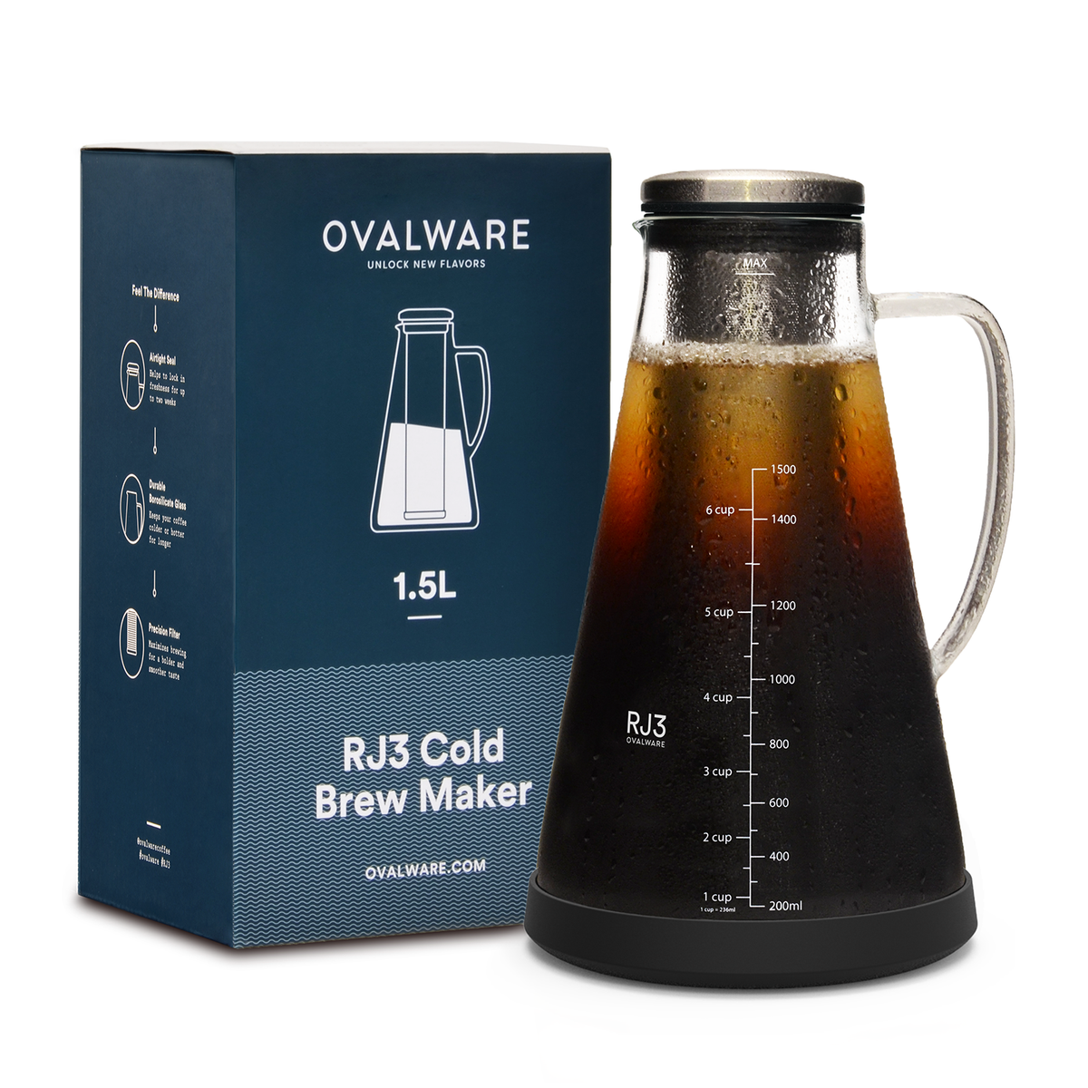 Ovalware Cold Coffee Brew Maker RJ3 1.5L