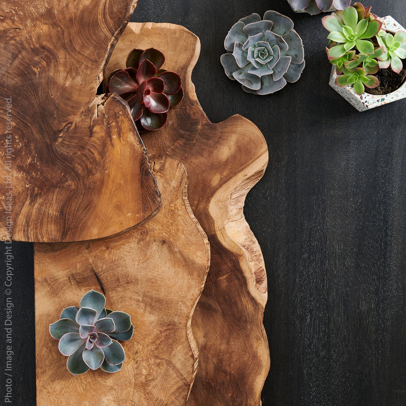 Live Edge Natural Teak Wall Shelf