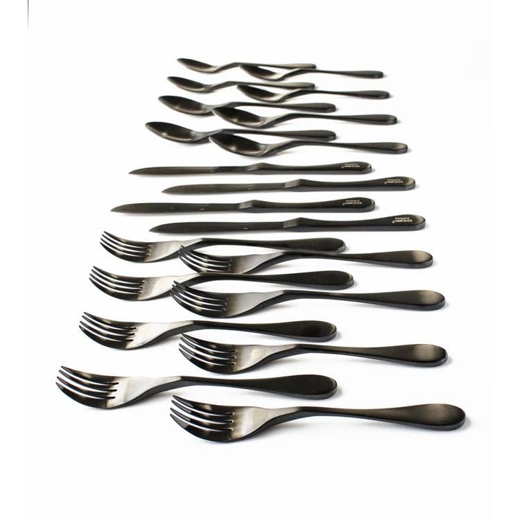 KNORK Black Matte Titanium Flatware - 20 Piece Set