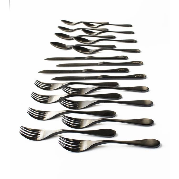 20-Piece Black Matte Flatware Set