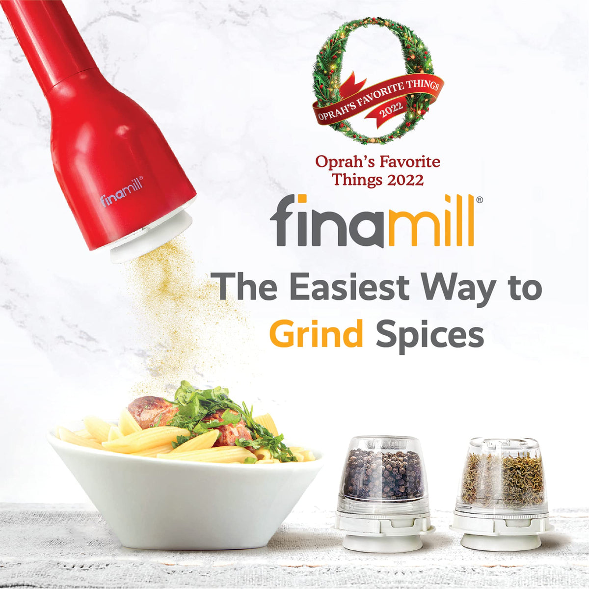 FinaMill Starter Pack 1 mill & 2 pods included, Midnight Black, Stone & Soft Cream