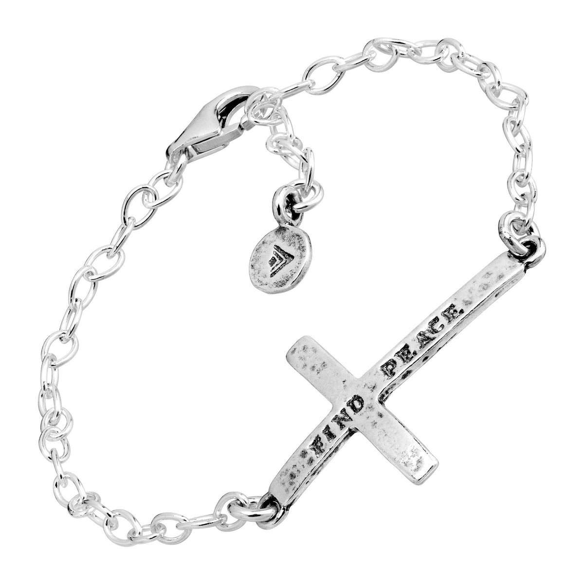 Silpada 'Find Peace' Horizontal Cross Link Bracelet