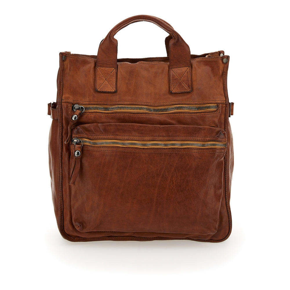 Campomaggi Gelso Shopping Bag/Backpack in cognac leather