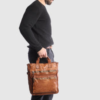 Campomaggi Gelso Shopping Bag/Backpack in cognac leather
