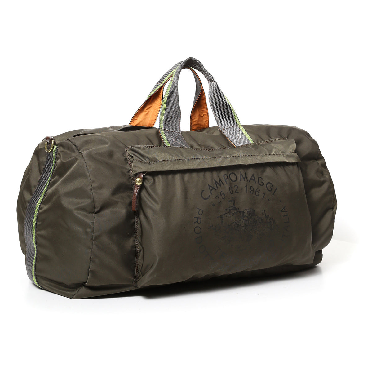 Campomaggi Weekend Bag Nylon + Cow Teodorano Print Military Green