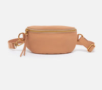 Hobo Fern Belt Bag, Pebbled Leather, Black, Pale Green, Sandstorm