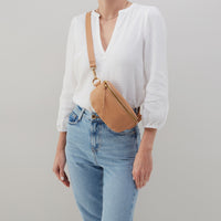 Hobo Fern Belt Bag, Pebbled Leather, Black, Pale Green, Sandstorm