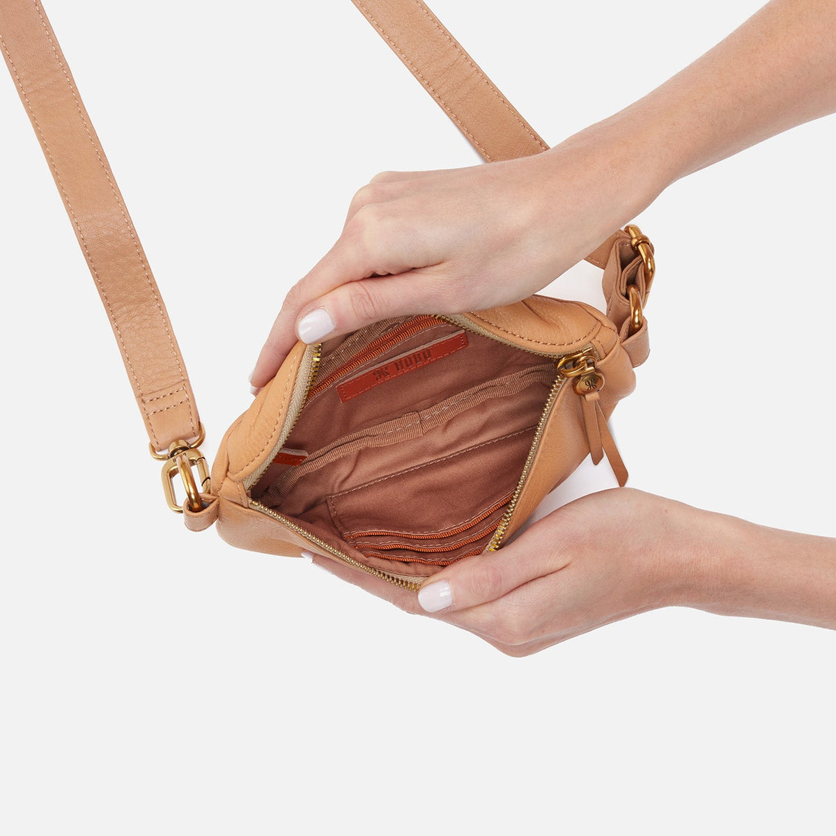 Hobo Fern Belt Bag, Pebbled Leather, Black, Pale Green, Sandstorm