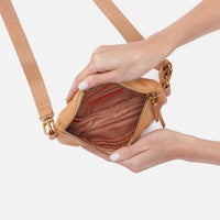 Hobo Fern Belt Bag, Pebbled Leather, Black, Pale Green, Sandstorm