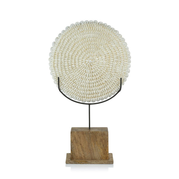 Zodax Natural Clamrose Sea Shells on Wood Stand