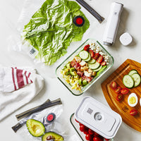 ZWILLING Fresh & Save Vacuum Sealer Machine Starter Set, Sous Vide Bags, Meal prep, Airtight Food Storage Containers
