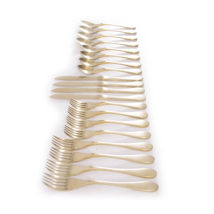 Knork Flatware Brass Titanium 20 piece Flatware Set