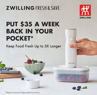 ZWILLING Fresh & Save Vacuum Sealer Machine Starter Set, Sous Vide Bags, Meal prep, Airtight Food Storage Containers