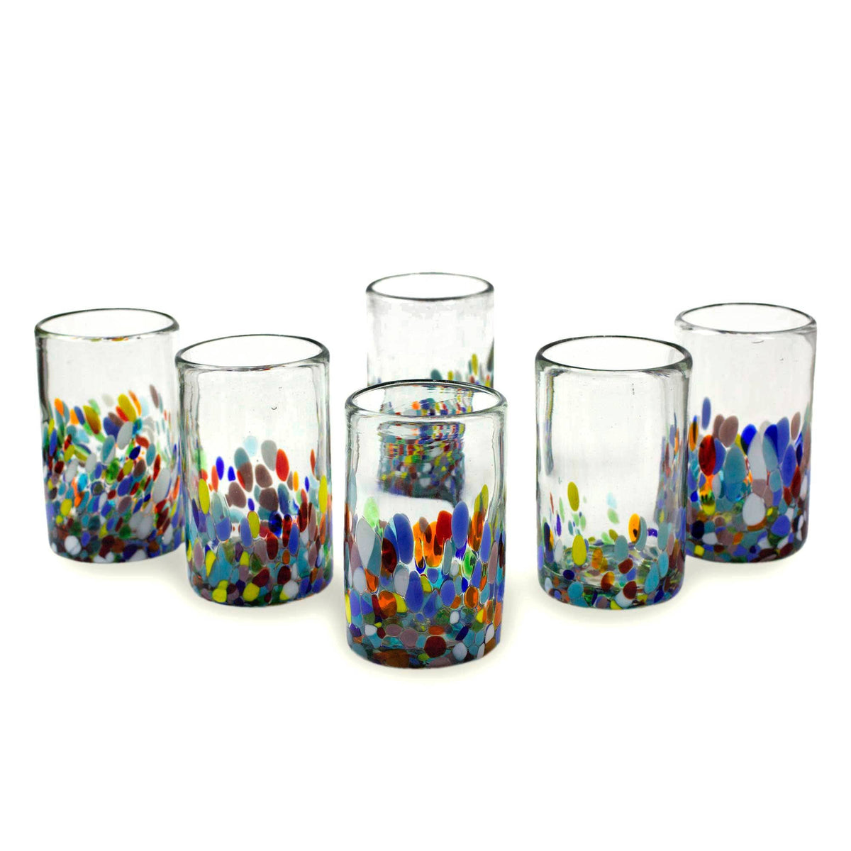 NOVICA Confetti Festival Blown Glass Tumblers