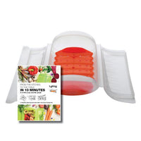 Lékué Steam Case With Tray With 10 Minute Cookbook ,  3-4 Person ,  Clear