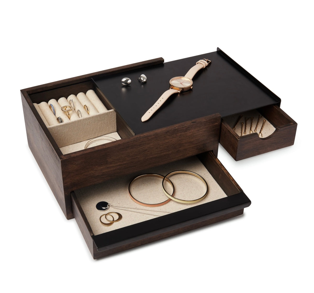 Umbra Stowit Jewelry Box Black / Walnut