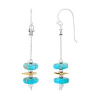 Silpada 'Epiphany' Silver Brass Mixed Stones Drop Earrings