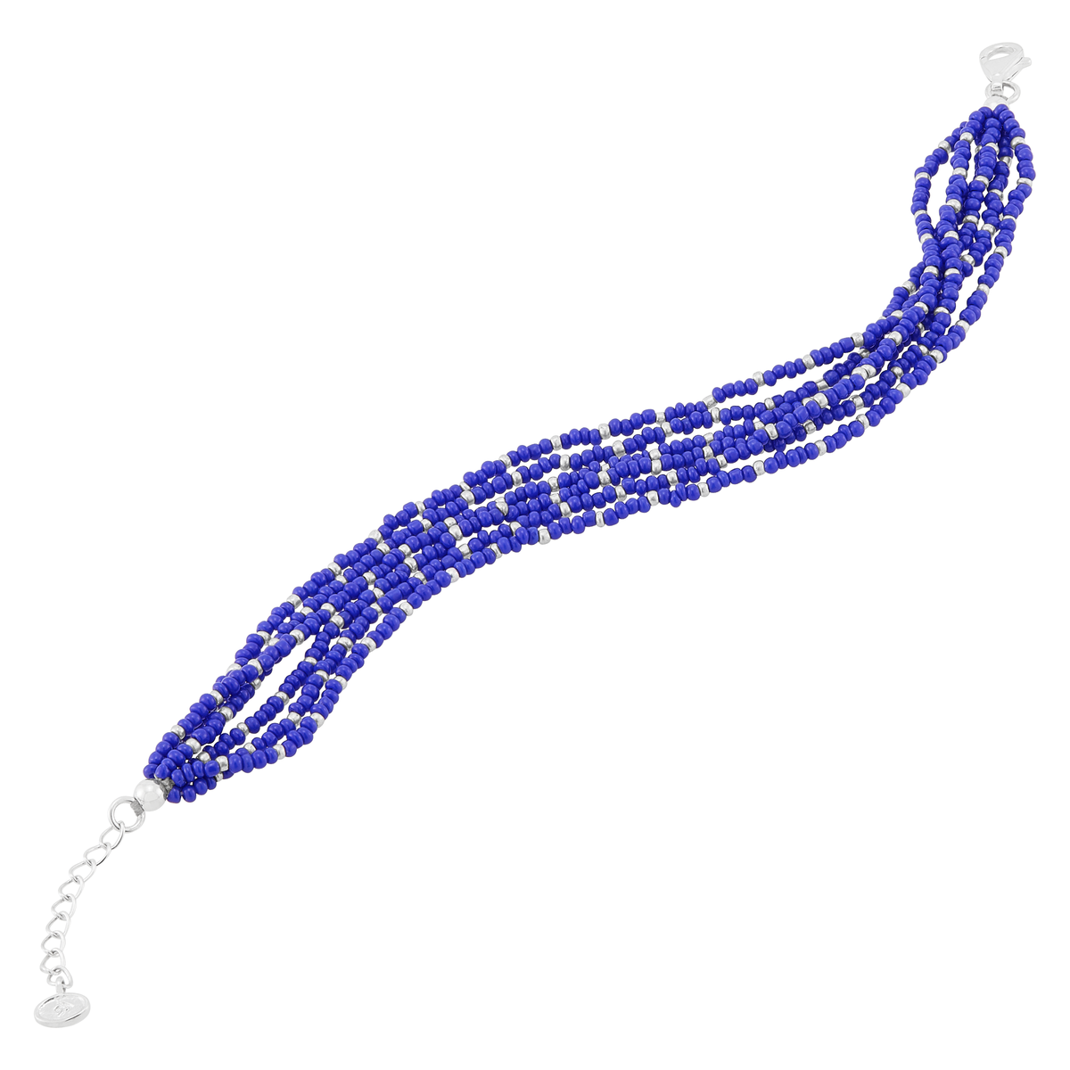 Silpada 'Endless Harmony' Sterling Silver Blue Seed Bead Bracelet, 8.25"