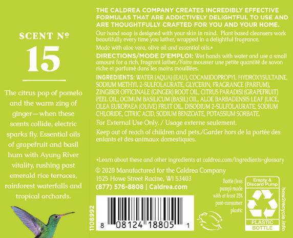 Caldrea Ginger Pomelo Hand Soap with Aloe Vera & Olive Oil