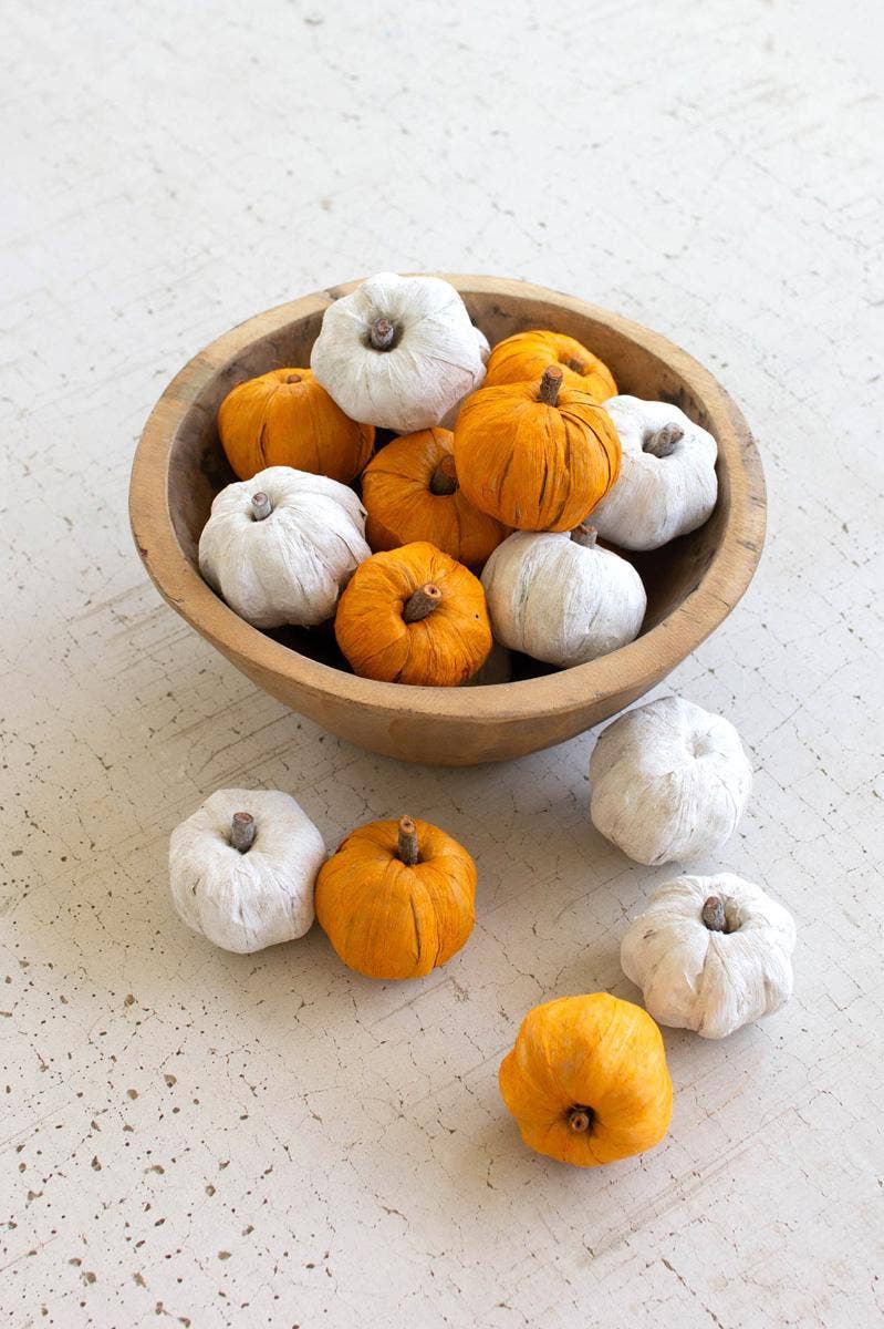 White Faux Dried Mini Pumpkins
