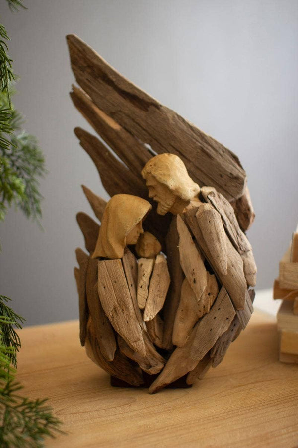 Driftwood Nativity with Wing Backdrop