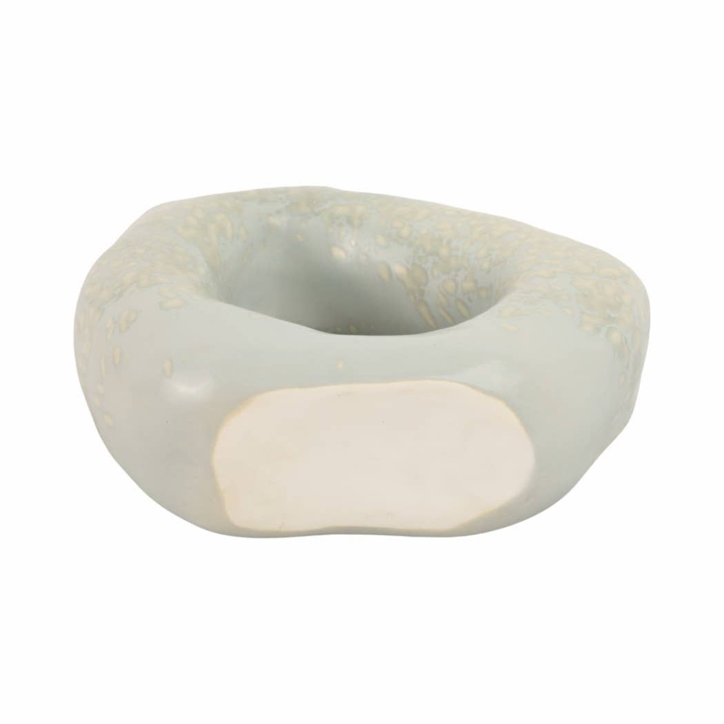 Gray Ceramic Decorative Vase - Ring Shape