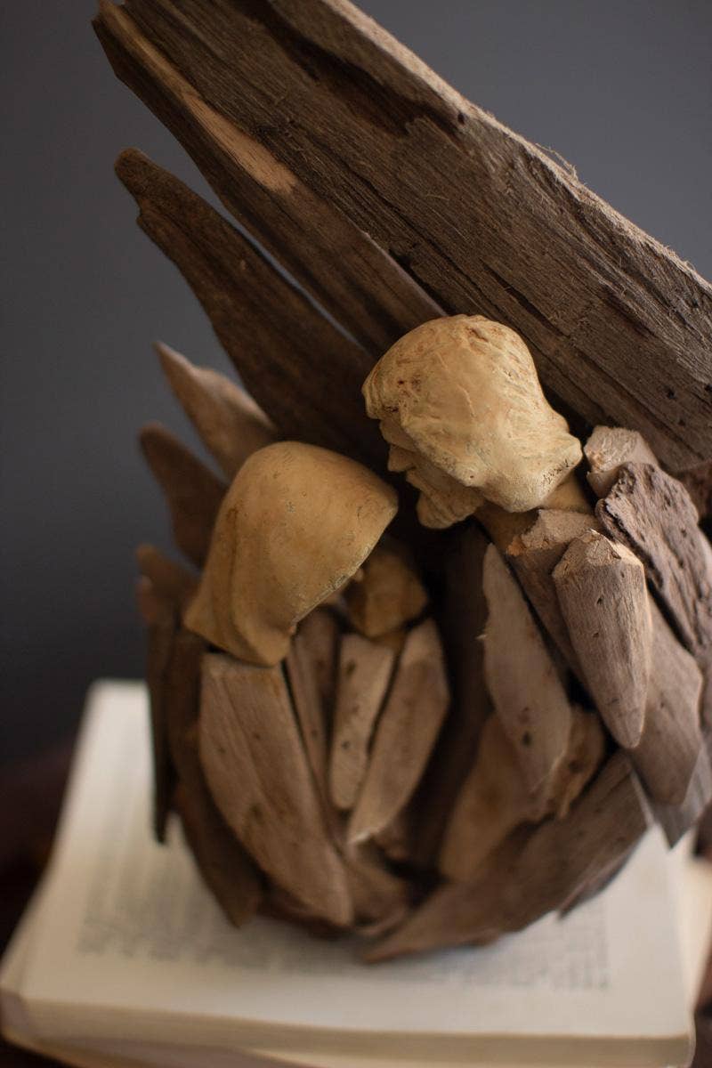 Driftwood Nativity with Wing Backdrop