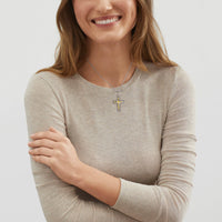 Silpada 'Stand in Contrast' Silver 14K Gold Platted Cross Necklace