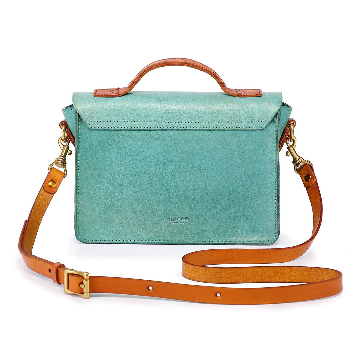 Old Trend Aster Mini Leather Satchel - Aqua or Black