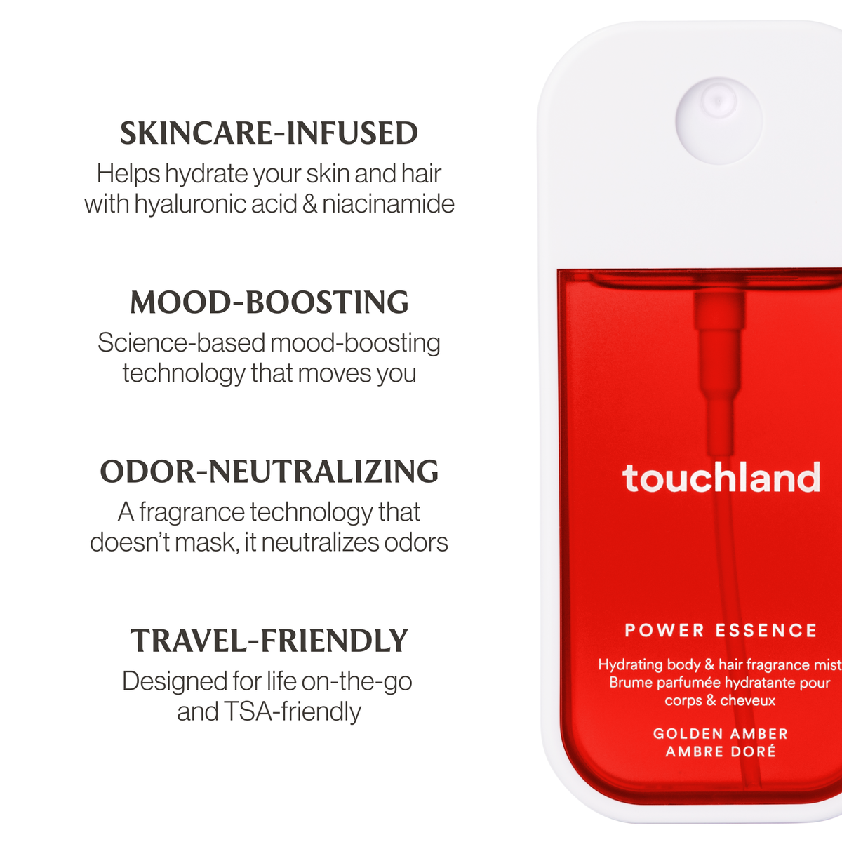 Touchland Golden Amber Power Essence Body & Hair Fragrance Mist