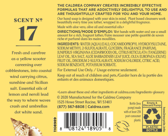 Caldrea Sea Salt Neroli Hand Soap with Aloe Vera & Olive Oil