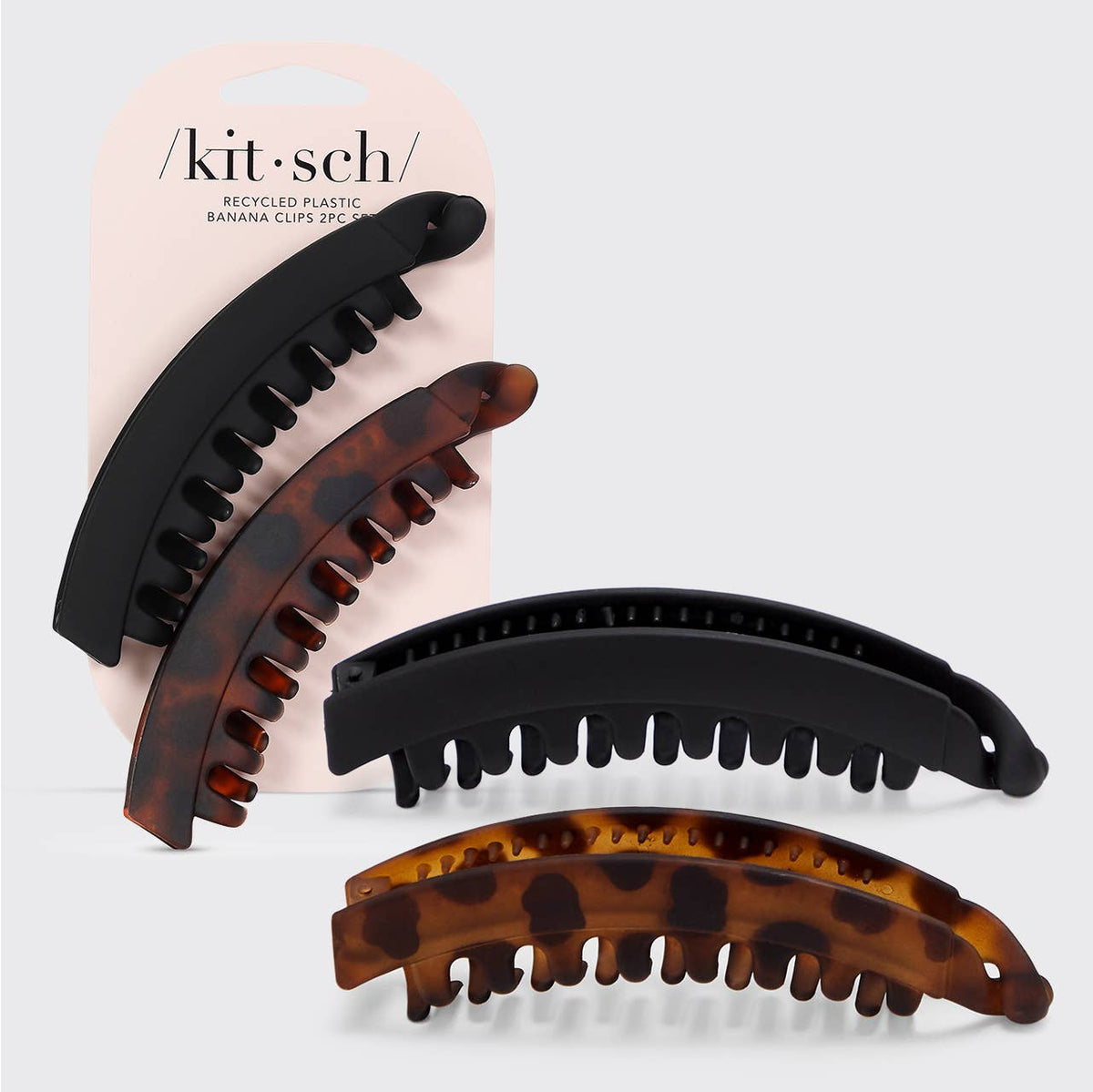 Kitsch Banana Clips 2pc Set - Black & Tort