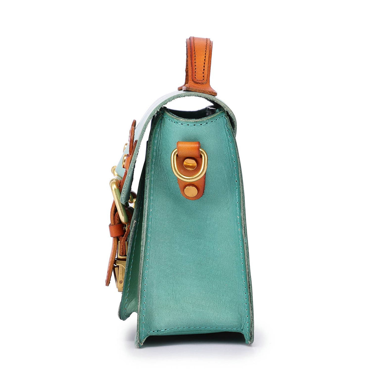 Old Trend Aster Mini Leather Satchel - Aqua or Black