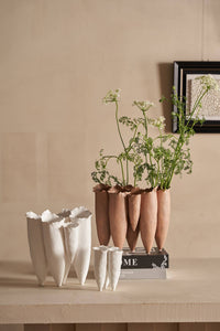 Ceramic White Vase Dia 9"