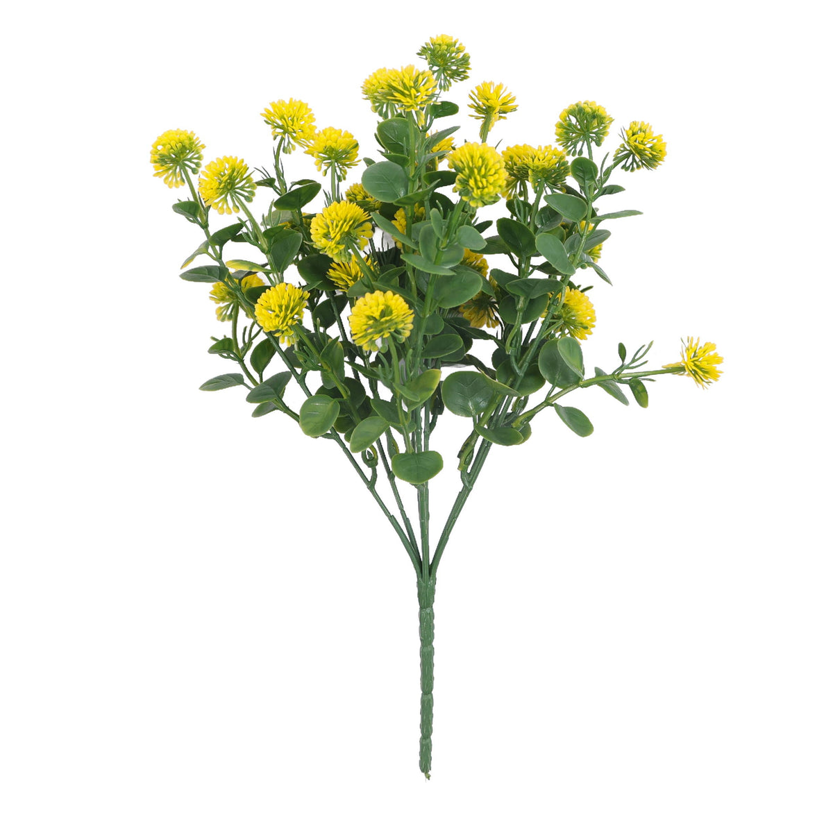 Artificial Mini Pom Bush - Yellow / UV Proof