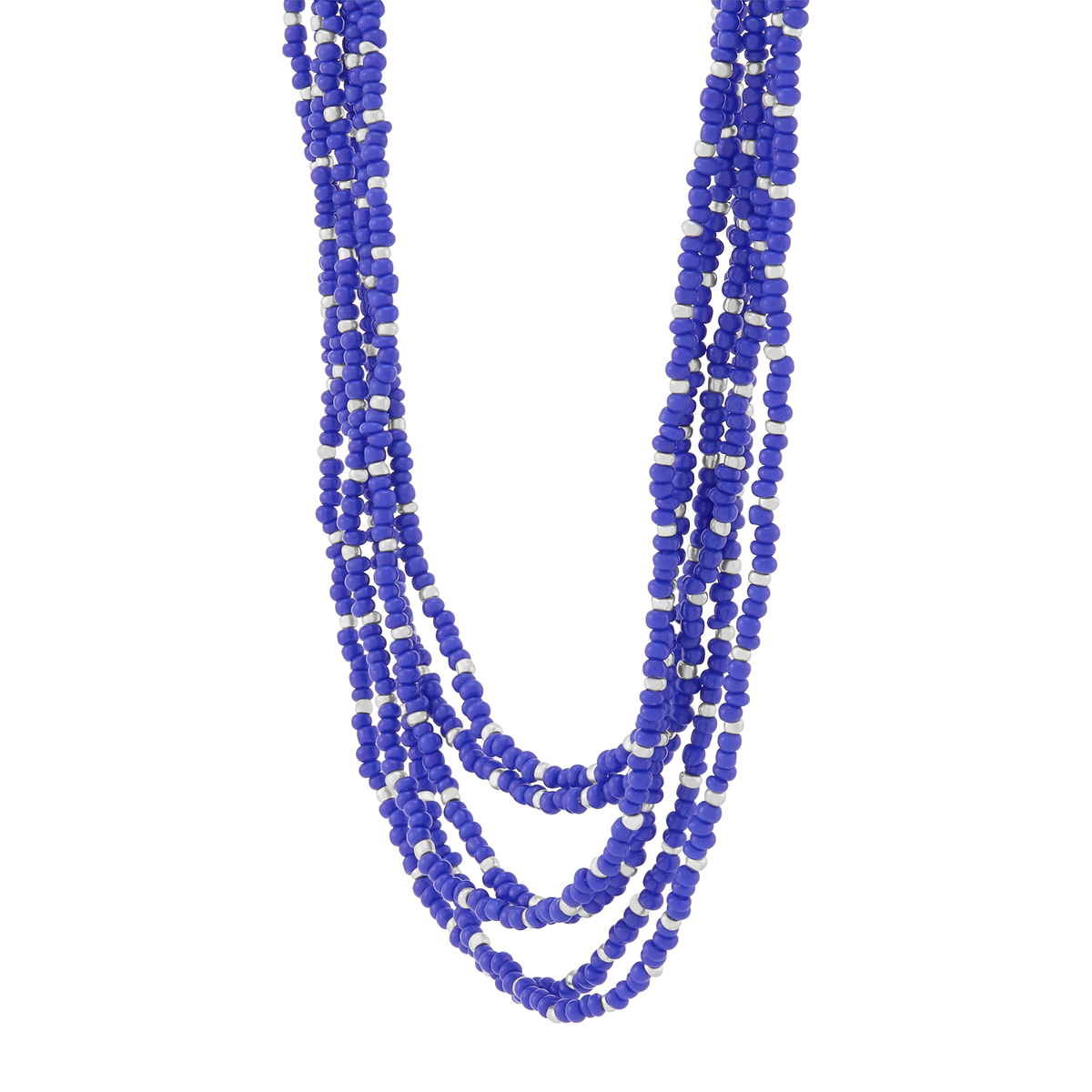 Silpada 'Endless Harmony' Sterling Silver Blue Seed Bead Necklace, 20"