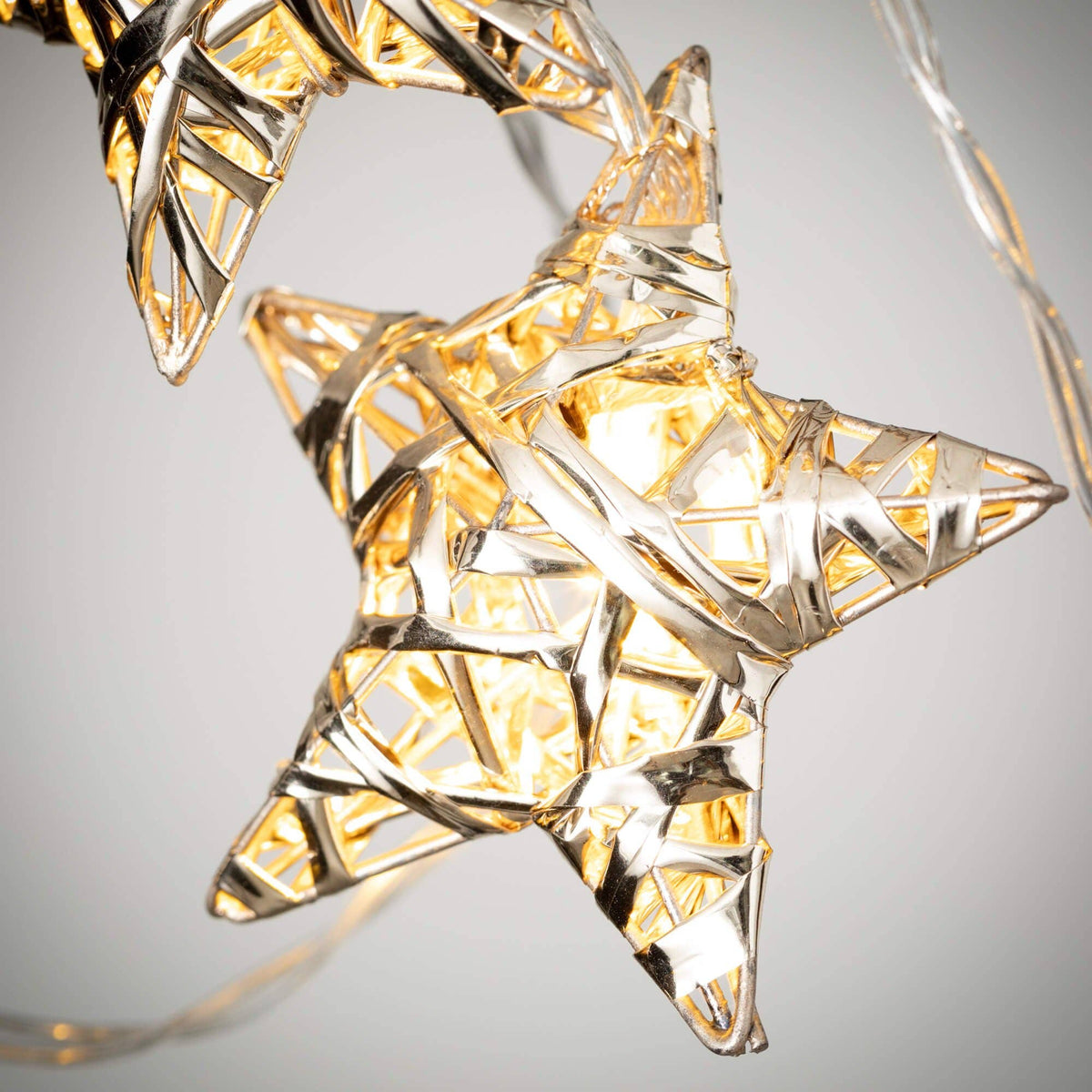 Lighted Star Garland - Champagne