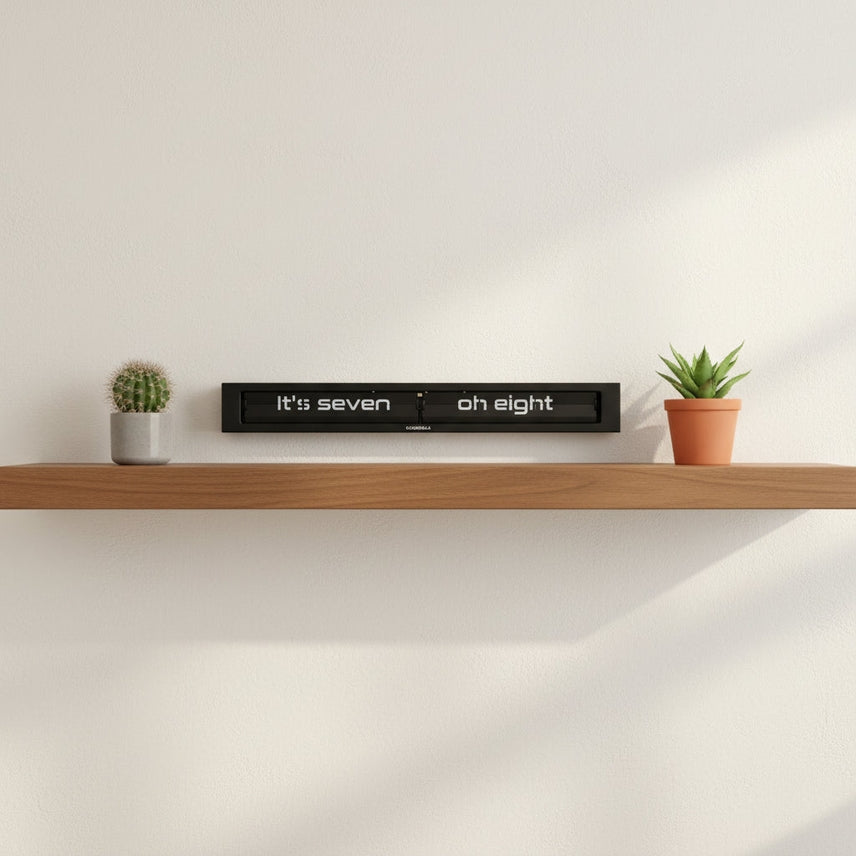 Cloudnola Text Clock Texttime 2.0 Black on Black Flip Clock